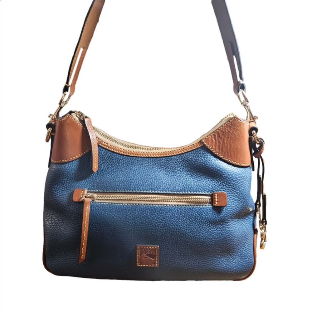 Dooney and Bourke Blue Tan Shoulder Bag